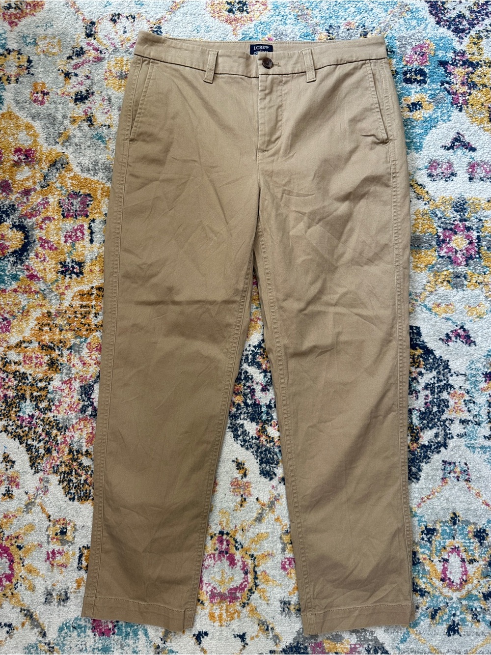 J. Crew High Rise Girlfriend Chino Pants Size 6 Tan Camel Khaki Straight Leg